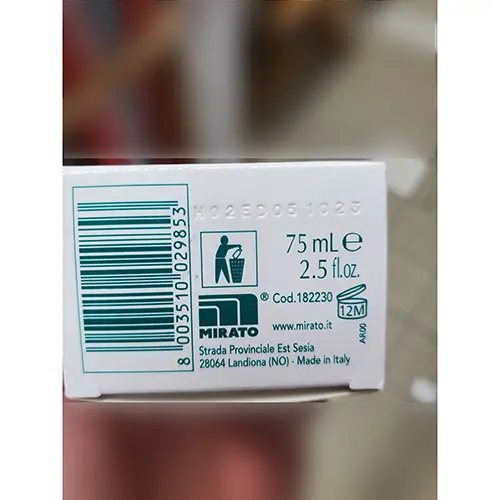 Foto aus der offiziellen Meldung: GLICEMILLE Crema nutriente talloni screpolati Fußcreme — Risiko: Chemikalie