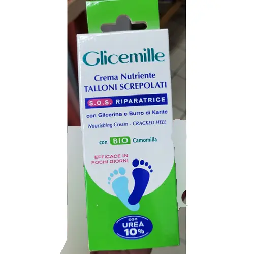 Foto aus der offiziellen Meldung: GLICEMILLE Crema nutriente talloni screpolati Fußcreme — Risiko: Chemikalie