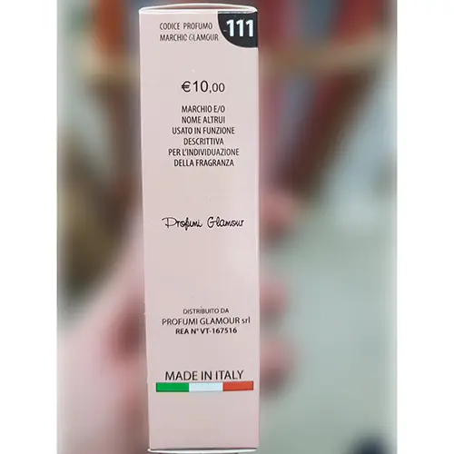 Photo de l’avis officiel: profumi Glamour Pacioli Narid Eau de toilette — risque: Risque chimique