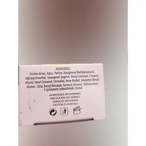Photo de l’avis officiel: profumi Glamour Pacioli Narid Eau de toilette — risque: Risque chimique
