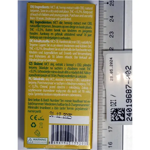 Zdjęcie z oficjalnego zgłoszenia: EUPHORIA CBD CARTRIDGE with Hemp Extract ENERGIZE Elektroniczny wkład papierosowy — ryzyko: Zagrożenie zdrowia/inne