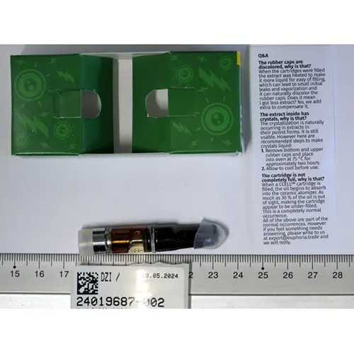 Zdjęcie z oficjalnego zgłoszenia: EUPHORIA CBD CARTRIDGE with Hemp Extract ENERGIZE Elektroniczny wkład papierosowy — ryzyko: Zagrożenie zdrowia/inne