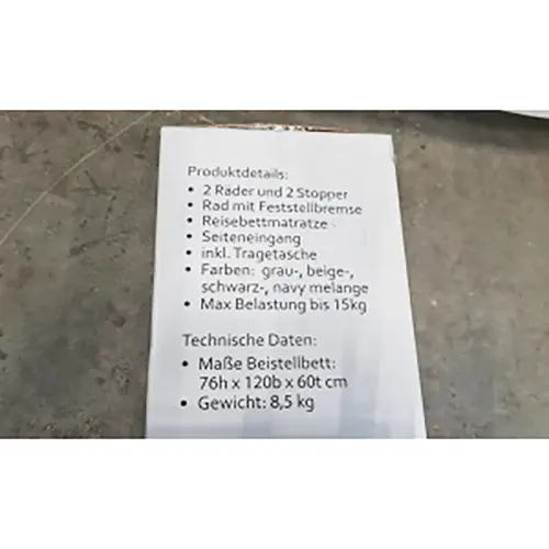 Foto do aviso oficial: babyGO Kinderbed BabyGo Berço de viagem para bebé — risco: Ferimentos