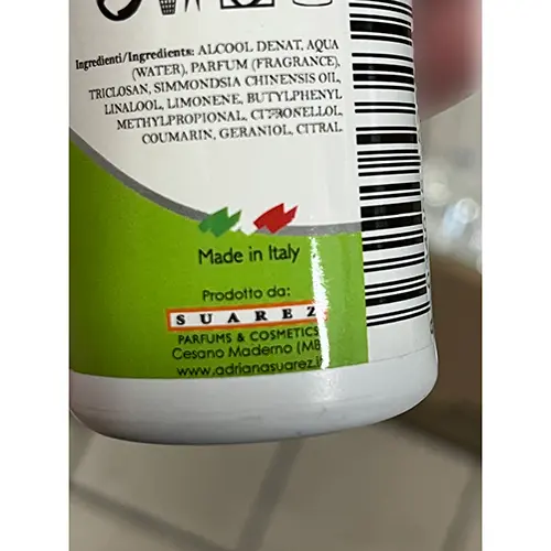 Foto uit de officiële melding: Suarez Parfums &amp; Cosmetics Sweet Care deoparfum no gas Deodorant — risico: Chemische risico's
