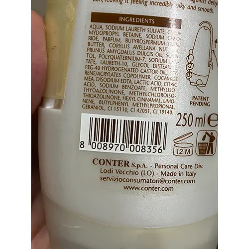 Photo de l’avis officiel: Vidal Premium extra idratante Crème de douche — risque: Risque chimique