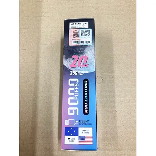 Photo de l’avis officiel: AROMA KING, 9000 PUFFS Cigarette électronique jetable — risque: Risque chimique