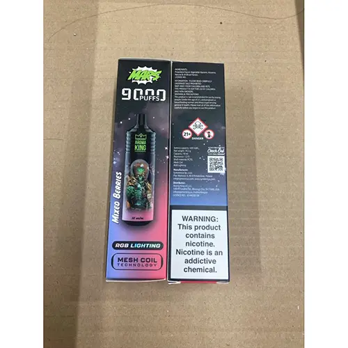 Photo de l’avis officiel: AROMA KING, 9000 PUFFS Cigarette électronique jetable — risque: Risque chimique
