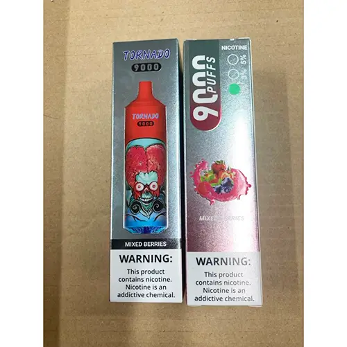 Photo de l’avis officiel: TORNADO 9000 PUFFS 2% Cigarette électronique jetable — risque: Risque chimique