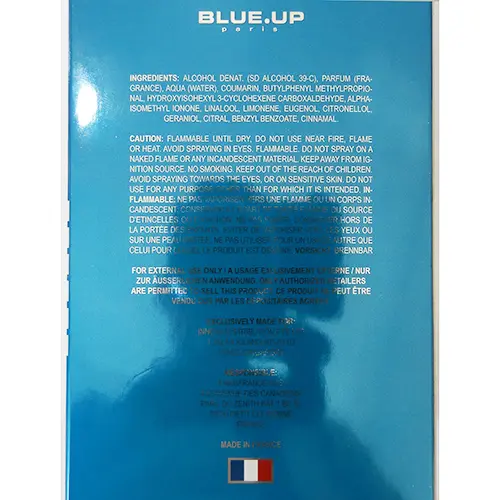 Photo de l’avis officiel: BLUE.UP MATCHO „MEN” Eau de toilette — risque: Risque chimique