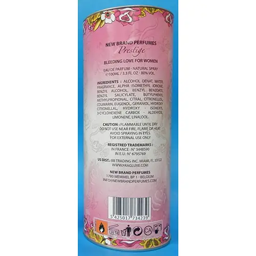 Photo de l’avis officiel: New Brand BLEEDING LOVE Parfum — risque: Risque chimique