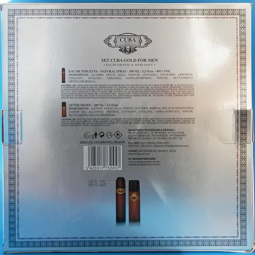 Foto dell’avviso ufficiale: CUBA Gold Eau de toilette e dopo la rasatura set — rischio: Rischio chimico