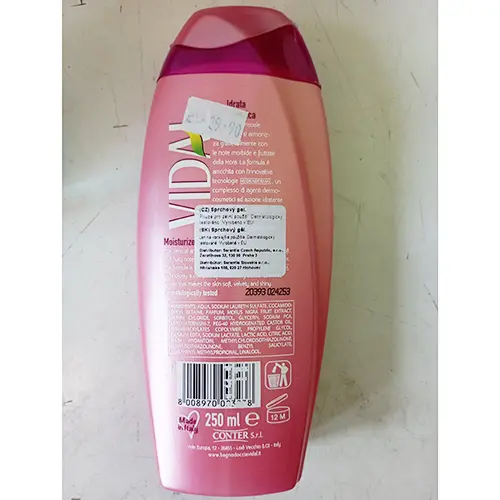 Photo de l’avis officiel: Vidal Berries &amp; Musk, Idrata &amp; Tonifica Gel douche — risque: Risque chimique