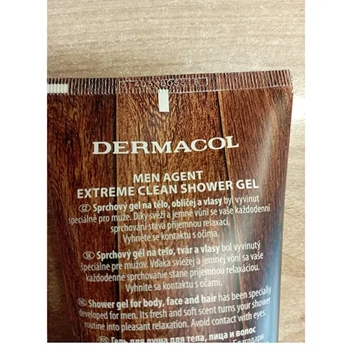 Foto aus der offiziellen Meldung: DERMACOL MEN AGENT EXTREME CLEAN 3IN1 body-face-hair Duschgel — Risiko: Chemikalie
