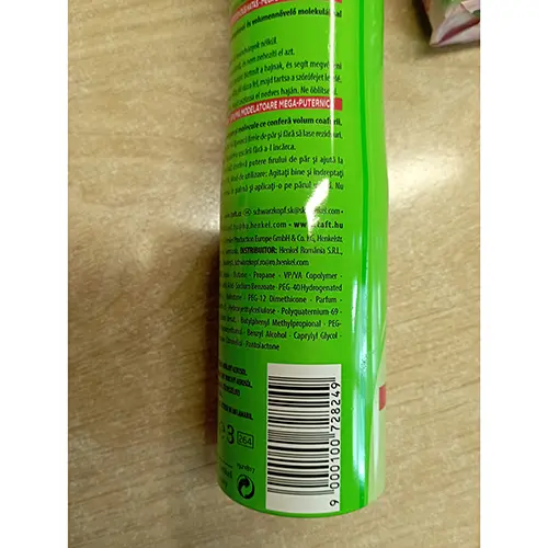 Foto dell’avviso ufficiale: Schwarzkopf/Taft VOLUME MOUSSE MEGA STRONG 5 Mousse per capelli — rischio: Rischio chimico
