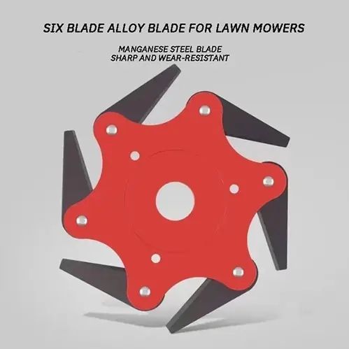 Foto dell’avviso ufficiale: Six alloy blades for lawn mowers Attacco per decespugliatore — rischio: Lesioni