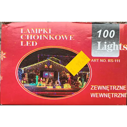 Foto do aviso oficial: 100 Lights Lampki Choinkove Corrente de iluminação — risco: Choque elétrico