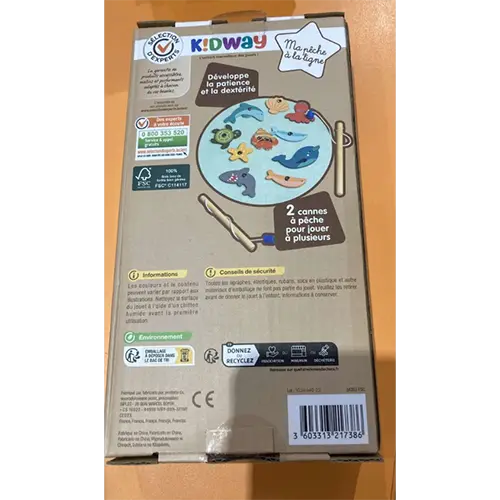 Foto dell’avviso ufficiale: KIDWAY Ma pêche à la ligne Gioco di pesca magnetico — rischio: Ostruzione delle vie aeree