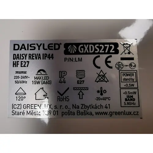 Foto do aviso oficial: DAISYLED DAISY REVA Candeeiro de teto — risco: Cortes & Choque elétrico