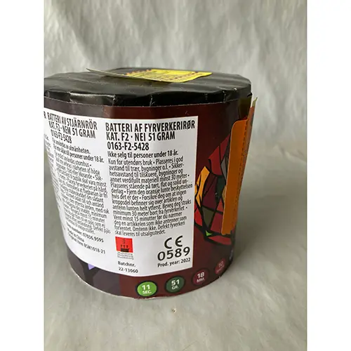 Photo from the official notice: Sommer 1 fireworks — burns & damage to sight risk