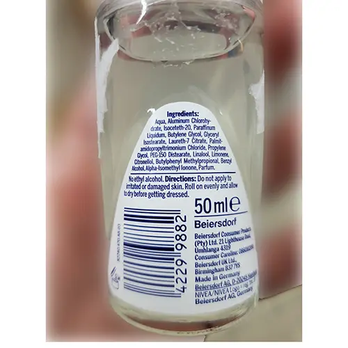 Photo de l’avis officiel: Nivea Black &amp; White Invisible Déodorant — risque: Risque chimique