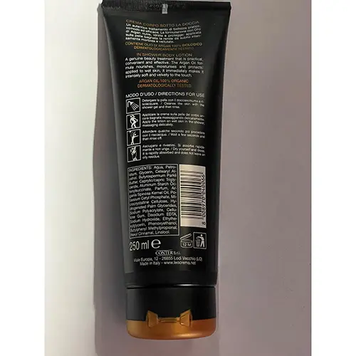 Photo de l’avis officiel: Leocrema Crema Corpo setificante Lotion pour le corps — risque: Risque chimique