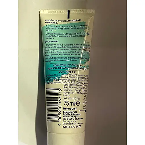 Photo de l’avis officiel: Nivea Urban Detox Mask Crème pour le visage — risque: Risque chimique