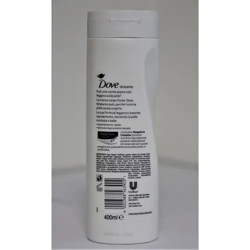 Photo de l’avis officiel: Dove idratante crema fluida nutriente Crème pour le corps — risque: Risque chimique