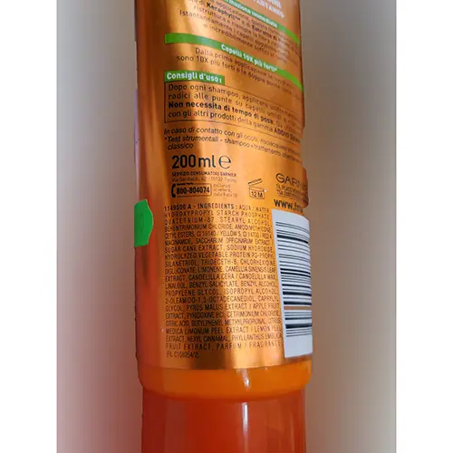 Photo de l’avis officiel: Fructis Addio danni trattamento istantaneo Crème capillaire — risque: Risque chimique