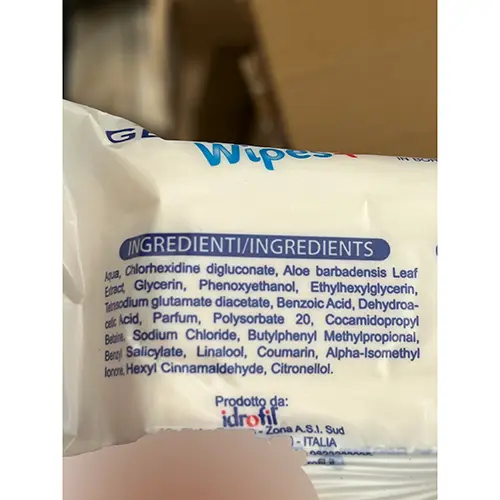 Photo de l’avis officiel: Idrofil Germol Wipes + Lingettes désinfectantes — risque: Risque chimique