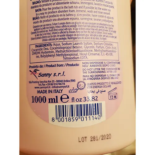 Photo de l’avis officiel: Sanny Surf Monoi idratante Crème de bain — risque: Risque chimique