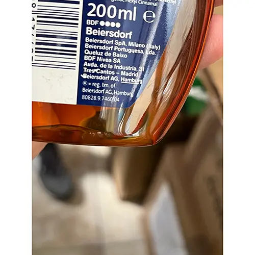 Photo de l’avis officiel: Nivea Natural Oil Huile de douche — risque: Risque chimique