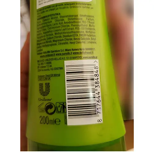Photo de l’avis officiel: Sunsilk Co-Creations Après-shampooing — risque: Risque chimique
