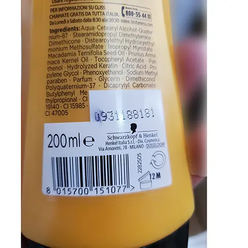 Photo de l’avis officiel: TESTANERA Supreme Oil Elixir Après-shampooing — risque: Risque chimique