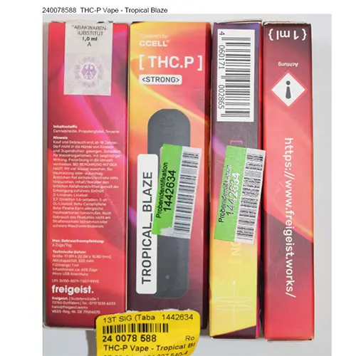 Photo de l’avis officiel: freigeist. THC.P Vape, H4CBD Vape Cigarette électronique — risque: Risque chimique