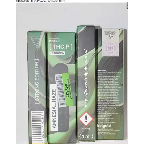 Photo de l’avis officiel: freigeist. THC.P Vape, H4CBD Vape Cigarette électronique — risque: Risque chimique