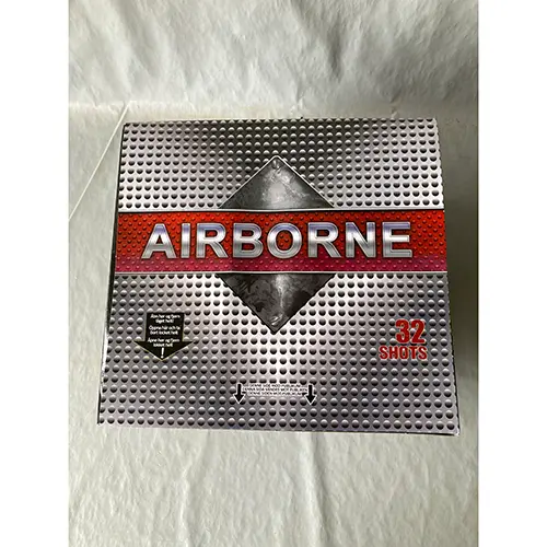Photo from the official notice: Airborne fireworks — burns & damage to sight risk