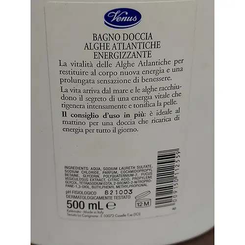 Foto dell’avviso ufficiale: Venus Venus alghe atlantiche Bagnoschiuma — rischio: Rischio chimico