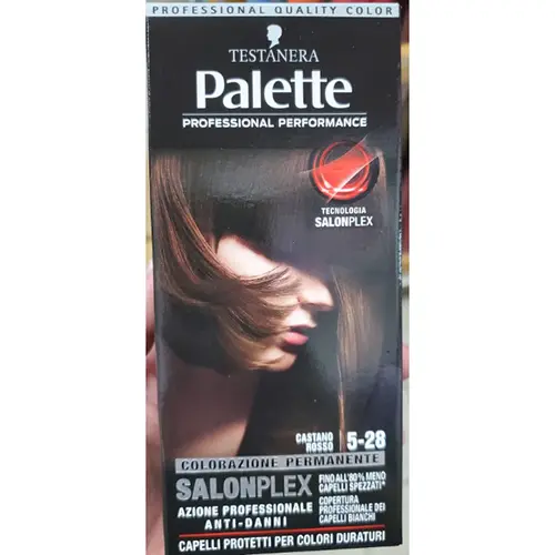 Foto uit de officiële melding: PALETTE Salonplex 5-8 / 5-28 / 8-6 / 7-6 / 6-82 Haarverf — risico: Chemische risico's