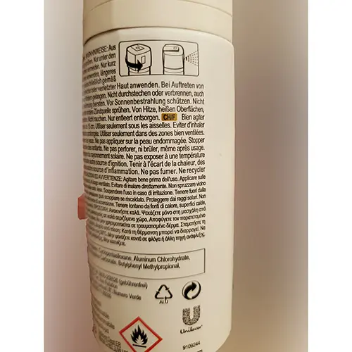 Photo de l’avis officiel: Axe Anti-transpirant Déodorant — risque: Risque chimique
