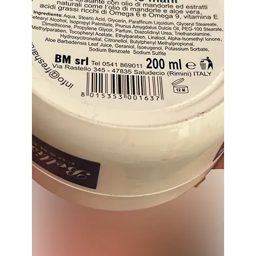 Photo de l’avis officiel: Bellissima Cosmetics Crème hydratante — risque: Risque chimique