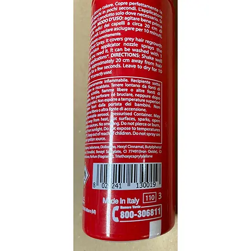 Foto dell’avviso ufficiale: Vitalcare Ritocco ideale rosso red Spray per capelli — rischio: Rischio chimico