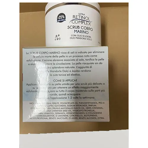 Photo de l’avis officiel: Ultra retinol complex Scrub corpo marino Crème pour le corps — risque: Risque chimique