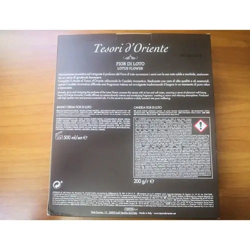 Photo de l’avis officiel: Tesori d`Oriente Fior di loto Ensemble de soins du corps — risque: Risque chimique