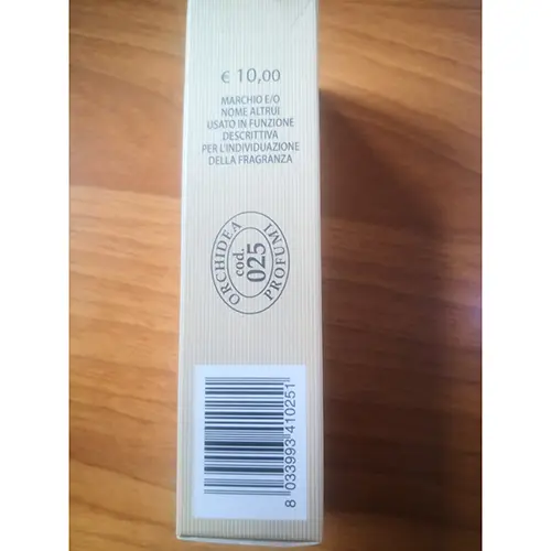 Photo de l’avis officiel: Orchidea Profumi Blak Orchide Eau de toilette — risque: Risque chimique