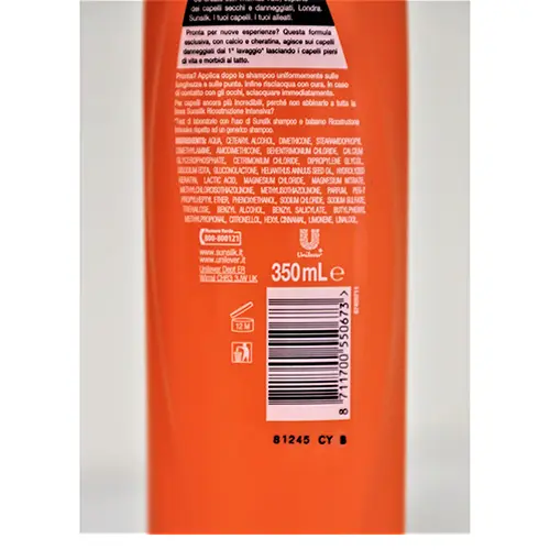 Photo de l’avis officiel: Sunsilk Co-creations Thomas Après-shampooing — risque: Risque chimique