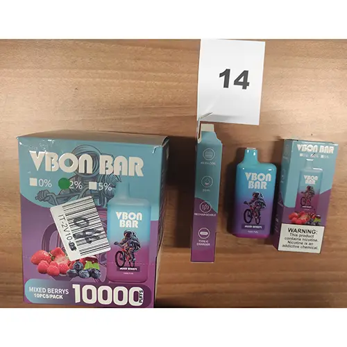 Photo de l’avis officiel: VBON BAR Mixed Berrys Cigarette électronique jetable — risque: Risque chimique