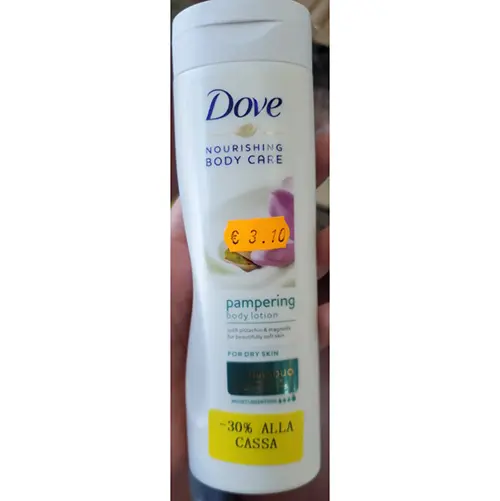 Photo de l’avis officiel: Dove Pampering body lotion Crème pour le corps — risque: Risque chimique