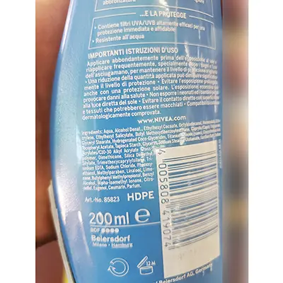 Foto dell’avviso ufficiale: Nivea Protect &amp; Bronze protezione "10" Latte solare — rischio: Rischio chimico