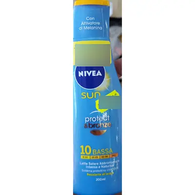 Foto dell’avviso ufficiale: Nivea Protect &amp; Bronze protezione "10" Latte solare — rischio: Rischio chimico