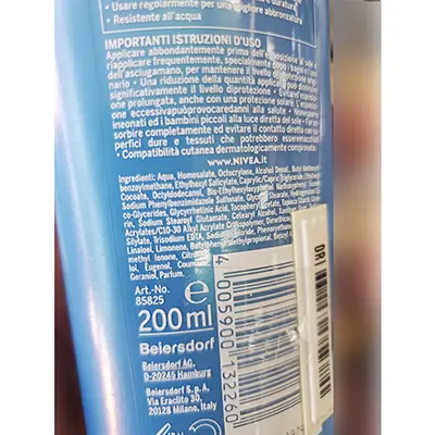 Foto dell’avviso ufficiale: Nivea Sun protect &amp; bronze protezione "30" Latte solare — rischio: Rischio chimico